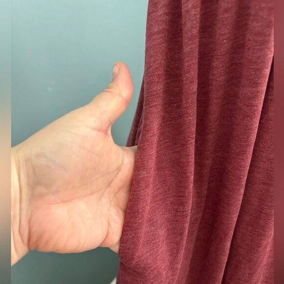 SHEIN Red Heather Short Sleeve Dress Babydoll Ruffle Tiered Midi Size Large - Picture 4 of 7